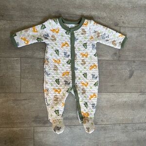 Little Beginnings 0-3m Baby Quilted Pajamas with Fox and Tree Print